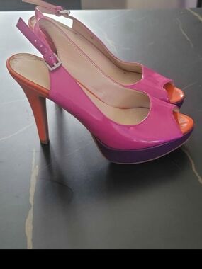Women’s Pink and Orange High Heel Sandals
